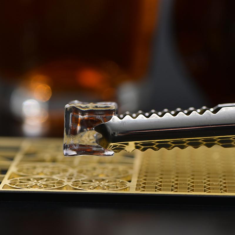 Ice Cube Design Plate Food Grade Brass Ice Stamp Mold Ice Printing Bar Bartender Whiskey Pressing Stamping Square Tray