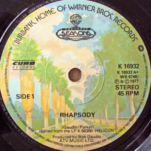 

7inch Record FOUR SEASONS Rhapsody K16932 Warner Bros. Re 1977 UK Pop Used