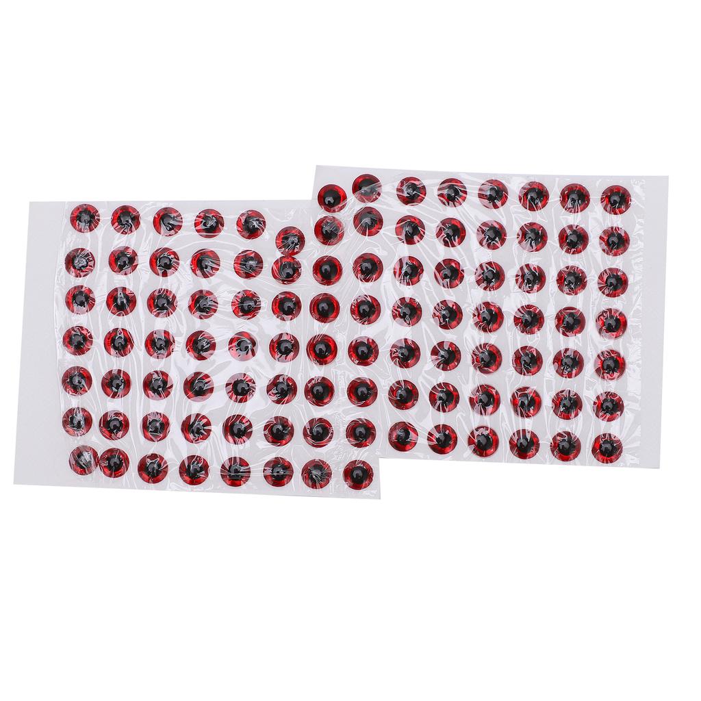 100Pcs Fishing Lure Eyes ThreeDimensional Sticky Lightweight Durable Fisheye Sticker for Making Fishing Bait(Red )