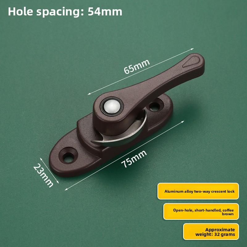 Aluminum Bidirectional Crescent Window Lock Anti‑Theft Sash Latch With Stainless Steel Hook Window Hardware Fitting