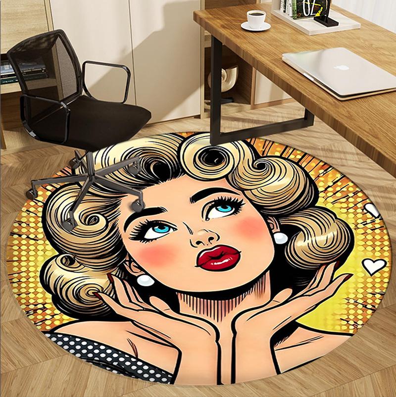 Marilyn Monroe Mønster Rundt Tæppe, Indendørs/Udendørs Måtte, til Picnic, Spillerum, Soveværelse, Kontor, Stue, Hjemmeindretning Tæppe, Fødselsdagsgave
