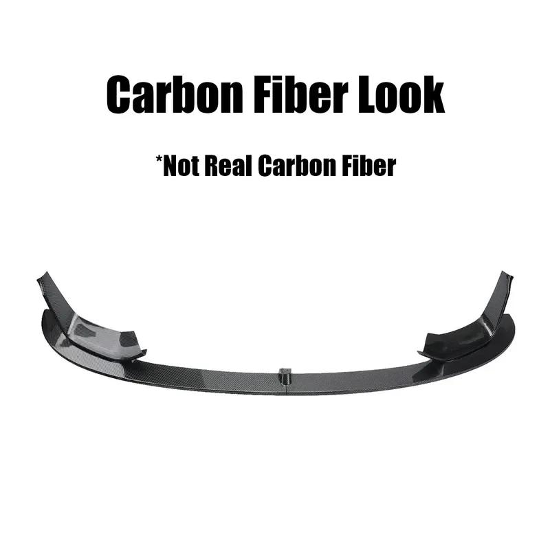 Car Front Bumper Lip Splitter+Side Splitter Corner For BMW M3 F80 M4 F82 F83 2015-2020 MP Style Carbon Fiber Glossy Black 4 PCS