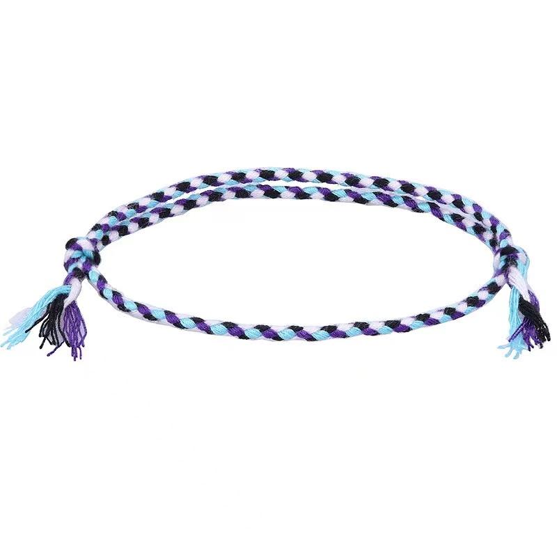 Boho Four Strand Color Handmade Waterproof Woven Thread Wrap Bracelet Simple Rope Knot Bracelet Friendship Bracelets