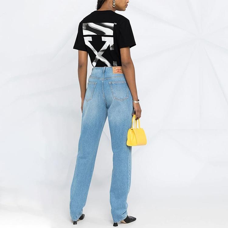 (WMNS) Off-White SS21 Arrows Pattern Logo Printing Short Sleeve Black T-Shirt Women's OWAA049R21JER0011009