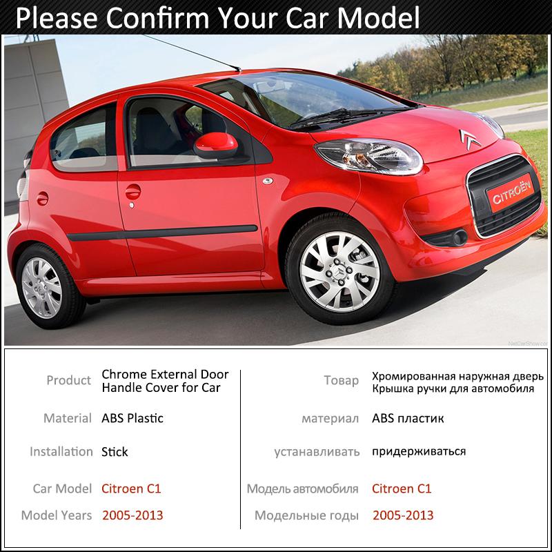 Black Carbon Fiber Door Handle Cover for Citroen C1 MK1 2005~2013 2009 2010 2011 2012 Car Accessories Stickers Trim Set Chrome