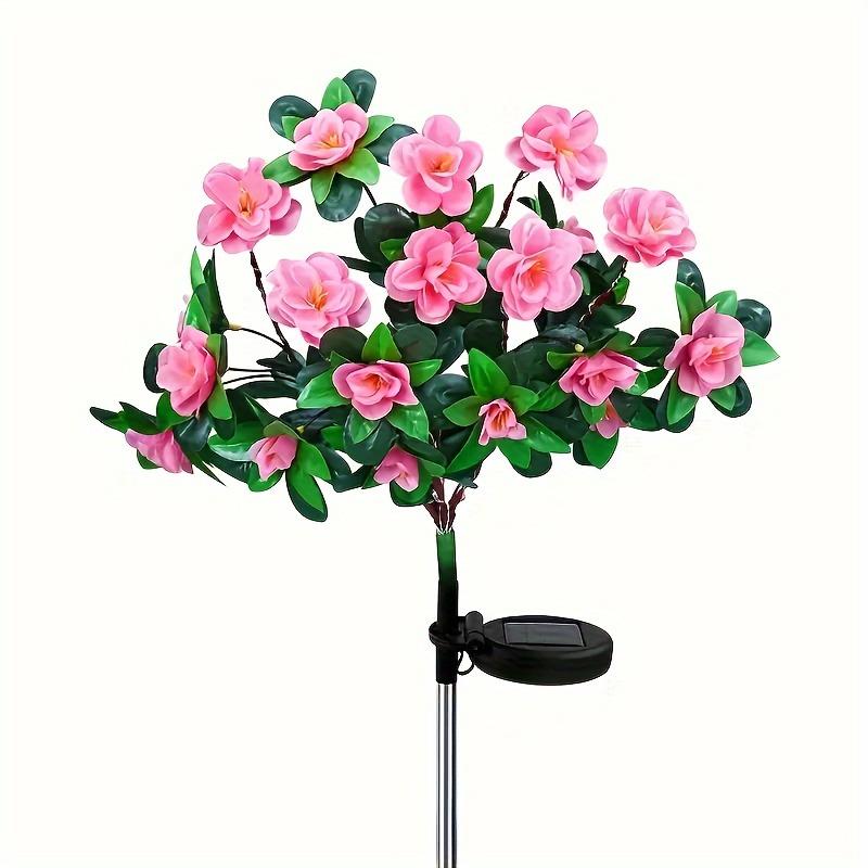 

1pc Solar-Powered LED Azalea Flower Lights,7-Head Outdoor Garden Decoration with Multi-Color Blooms,For Yard,Pathway,Backyard рожевий