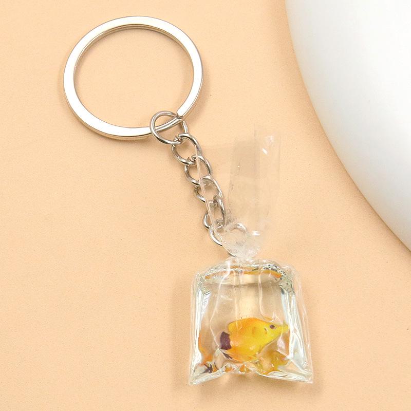 28 Styles 28x90mm DIY Transparent Resin Goldfish & Clownfish Keychain Pendant Ornaments