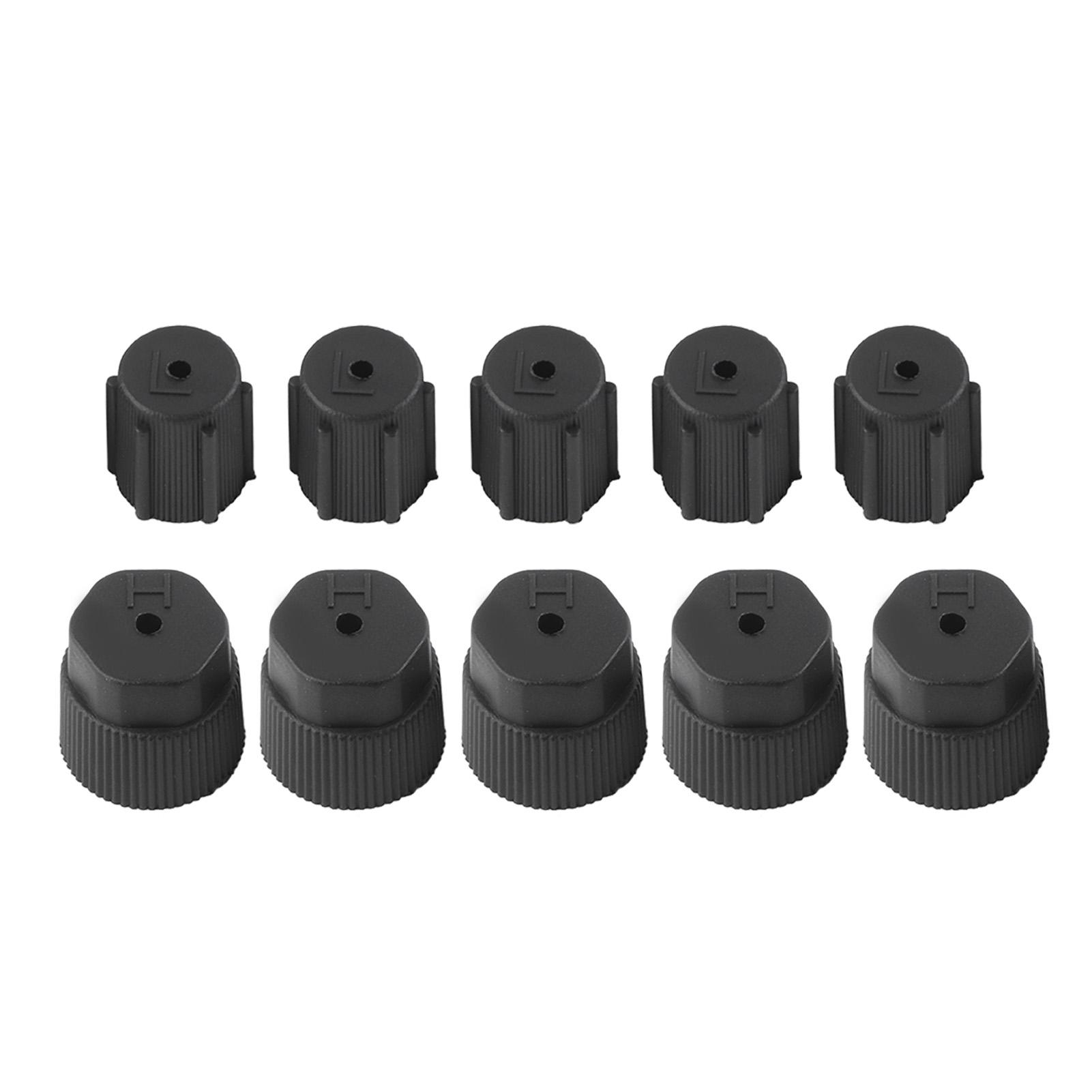 

10Pcs Universal Air Conditioning Service Cap A C Repair Refrigerant Charging Port Cover Auto Accessory