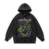 430G Cotton Washed Hooded Sweater Digital Direct Injection Cartoon Print Loose Hoodie Jacket Men And Women