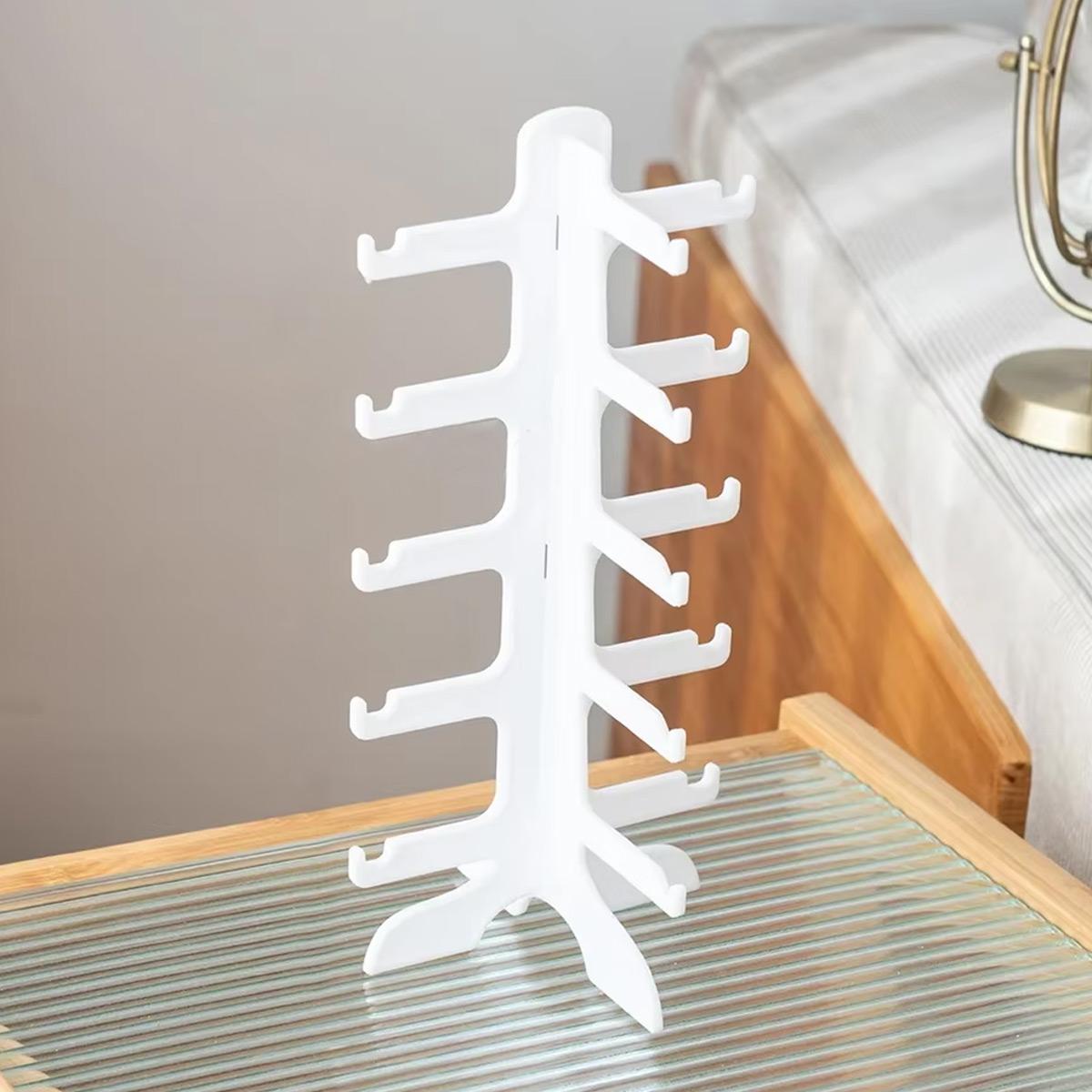 

1pc, Vertical glasses storage rack, fashionable multifunctional glasses rack, plastic glasses display rack, glasses display rack білий