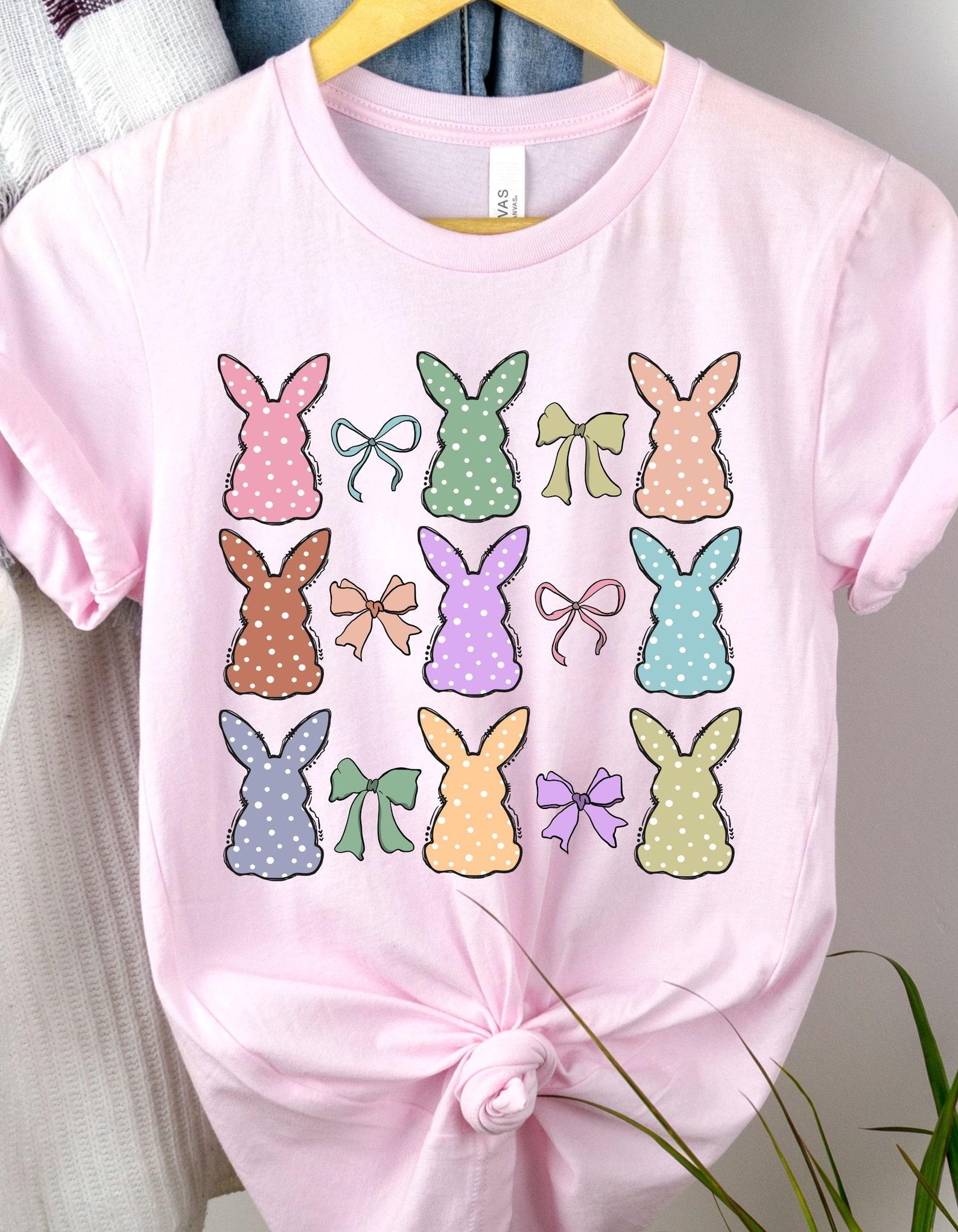 Easter Bunnies tshirt, easter holiday, easter rabbits shirt , boho decor, rabbits and bows 3XL