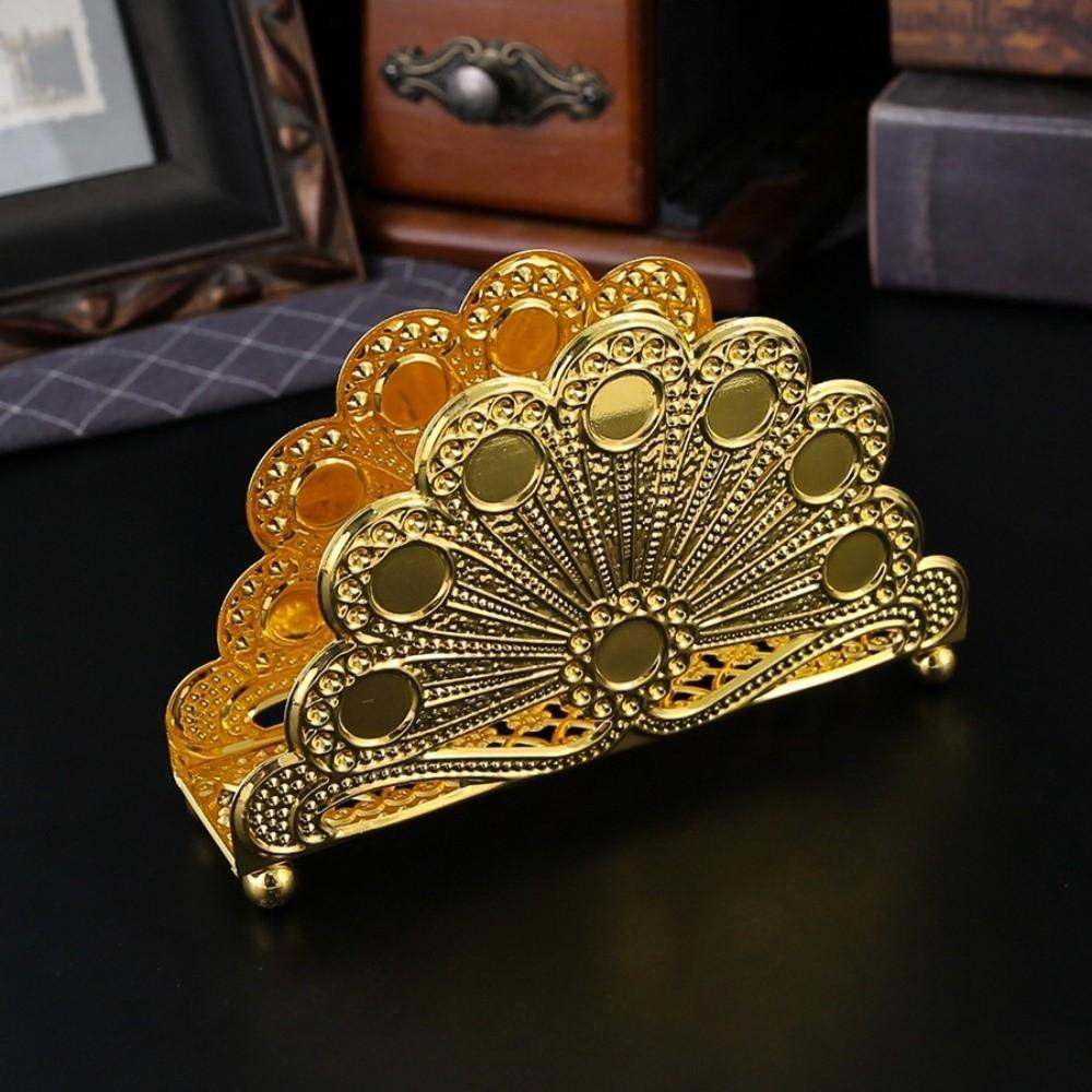 Space-Saving Ironwork Gold Tissue Holder Standing Nordic Style Flower Tissue Dispenser Rust-proof No-slip