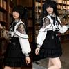Gotisches Lolita-Kleid für Damen mit und Dark Mori Harajuku Gothic Süße Prinzessin Größe S [Sivrusn] Brosche, Rüschen, Spitze, Band, Massenproduktionsstil,