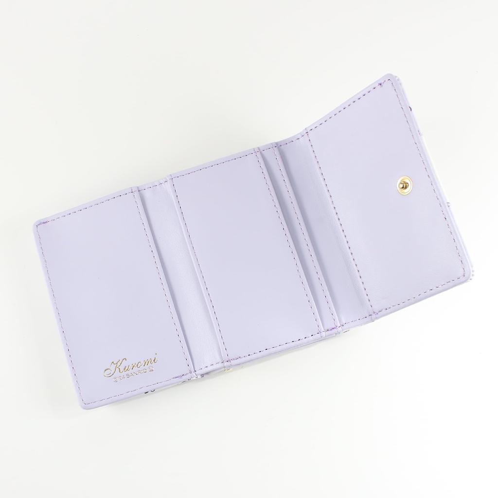 Wallet with Sanrio Kuromi [Aldi] Tri-fold Clasp, Characters, SR36-2, Women's,