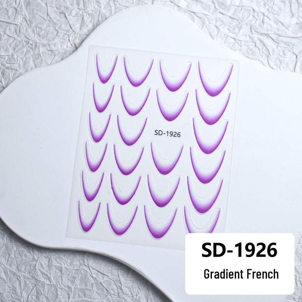 Waterproof Solid Color & Gradient French Nail Stickers - Durable & Stylish for DIY Manicures
