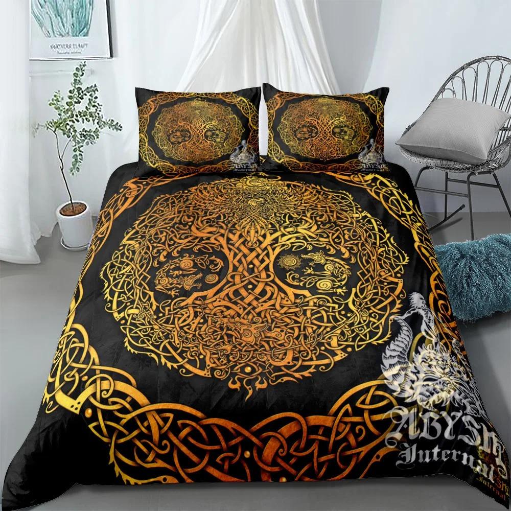Ethnic Celtic Helm of Awe Bedding Set EU Single Double King US Twin Full Queen King Bed Linen Set