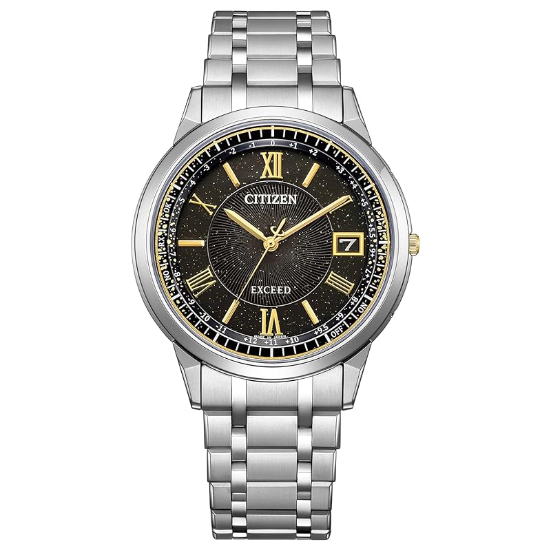 

[Citizen] watch Exceed Photovoltaic eco-drive radio clock waterproof HINODE COLLECTION Limited model gold black CB1144-60E men s silver