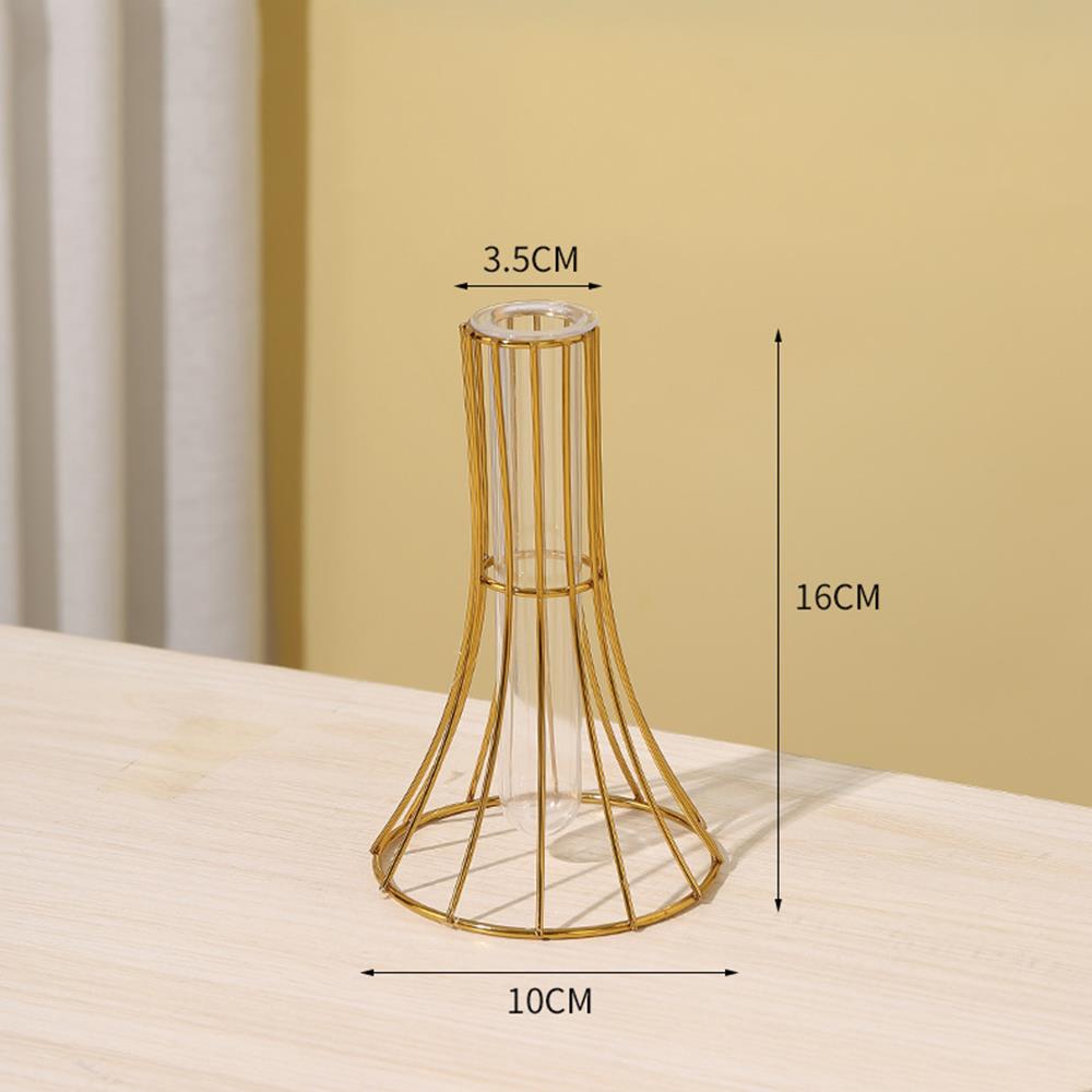 Минималистичная Железная Ваза для Цветов Металлическая Подставка для Цветов Настольная Ваза Гидропонная Ваза Домашний Декор Полая Креативная Простая