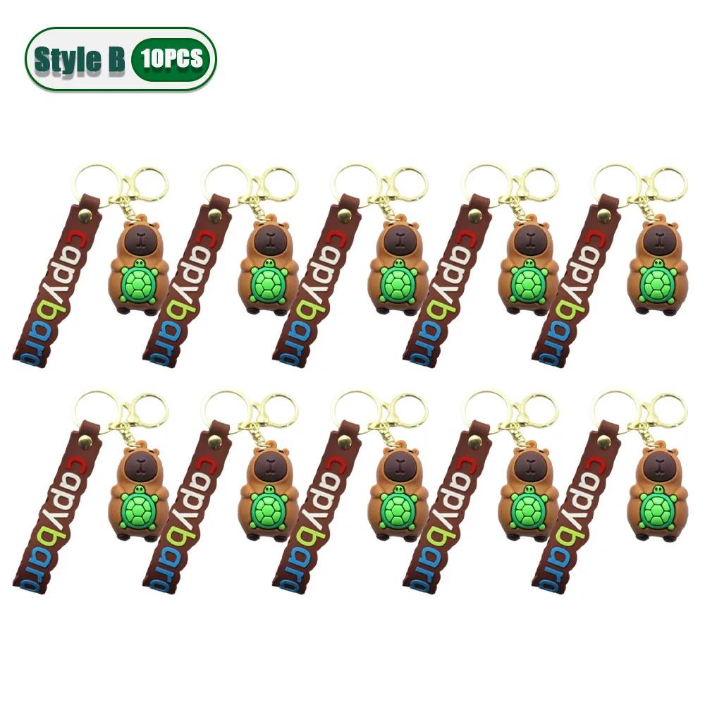 1-20 STÜCKE Niedlicher Capybara Schlüsselanhänger Mode Taschenanhänger Niedliches Tier Schlüsselanhänger Zubehör für Mädchen Kinder Rucksack Dekoration Geschenkidee
