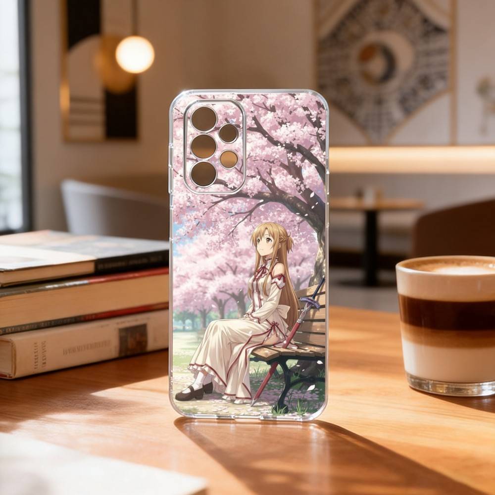Asuna Yuuki Anime Phone Case Transparent Silicone Soft For Samsung S25,S24,S21,S22,S23,S30,Ultra,S20,Plus,Fe