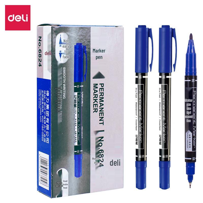 Deli 6824 Dual-Tip Marker Pen
