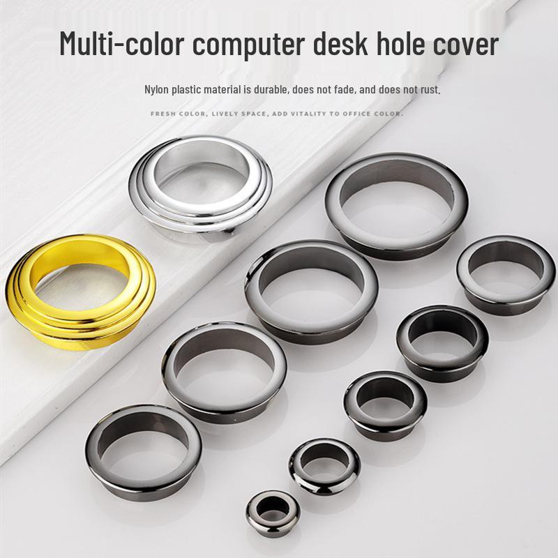 Round ABS Cable Grommet Cover for Desk, Plastic Routing Hole Covers In 18/25/30/40/45/55mm Sizes