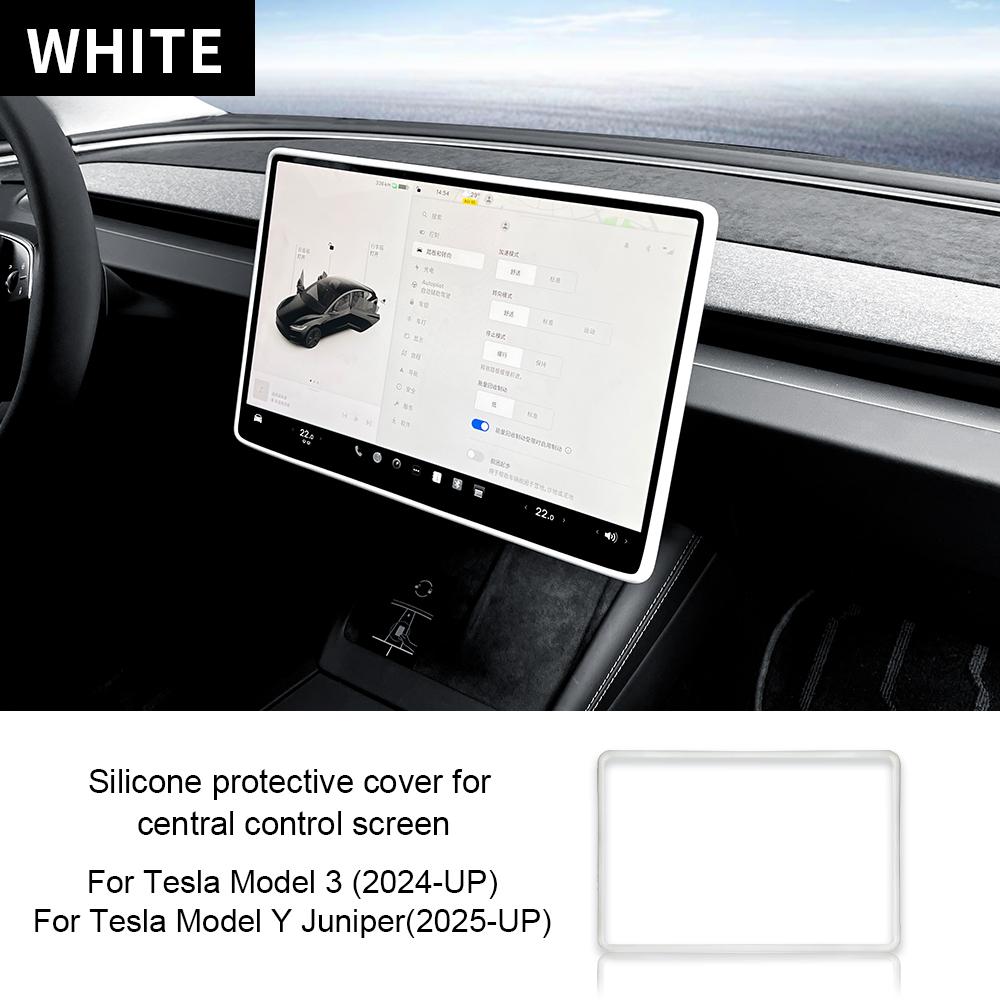 For Tesla Model 3 Highland 2025 Model Y Juniper 2025-up Silicone Screen Frame Display Edge Protector Central Control Accessores