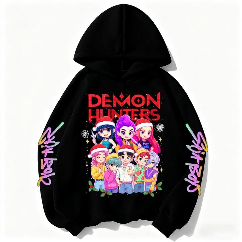 Christmas Fashion Women's Anime Clothing Kpop Devil Hunter Hoodie Casual Fashion Autumn Kids Sweatshirt