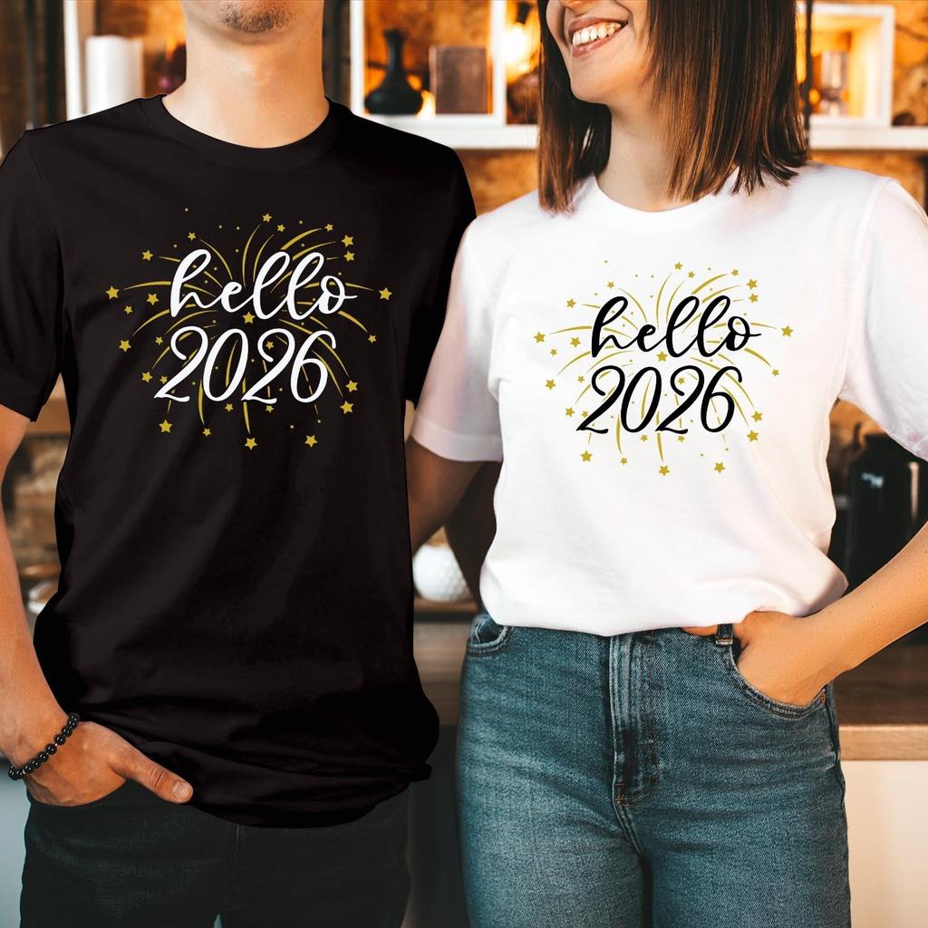 Happy New Year Shirt 2026 Crew T-shirt T-6016