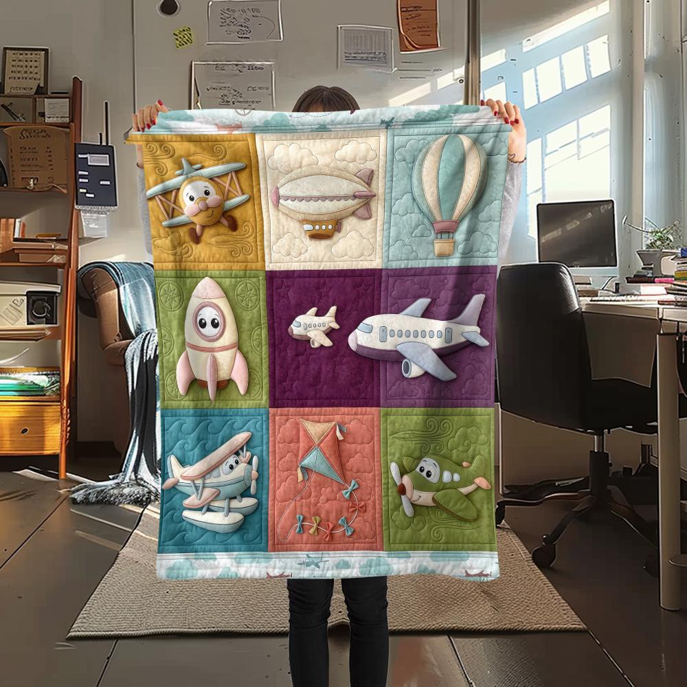 Fabric animal spaceship Print Flannel Blanket High quality Comfortable for All Seasons Home Decor Warmth and Comfort Perfect for Christmas Gifts