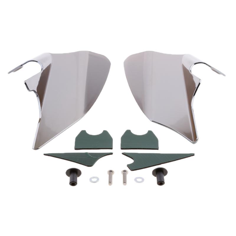 2pcs Chrome Reflective Saddle Shield Air Heat Deflector Trim