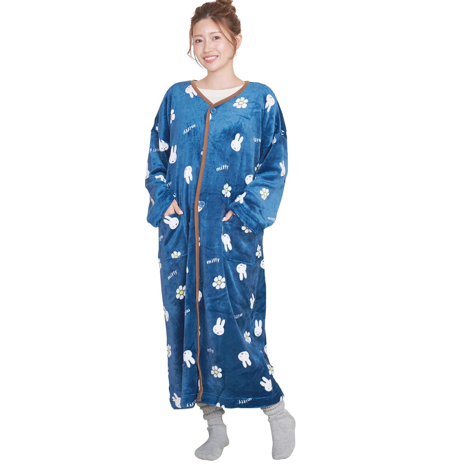 

Луанна Дженна Миффи Носимое одеяло, Женская домашняя одежда, Пушистое одеяло, Подарок на день рождения, QWMIB06 (Темно-синий с цветочным принтом)