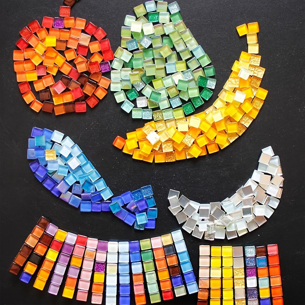 450 Pcs Mixed Color Crystal Mosaic Tiles Handmade Mosaic Stones Kit Multicolor for Bathroom Kitchen Home Decor DIY Art Projects