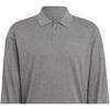 Y-3 FW21 Solid Color Logo Pullover Long Sleeve Polo Shirt Men Tops Gray GV4246