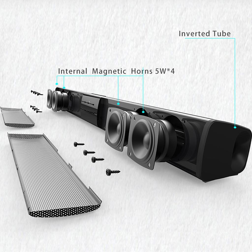 Wireless Surround Sound Bar 4 Speaker System BT Subwoofer TV Home Theater Remote