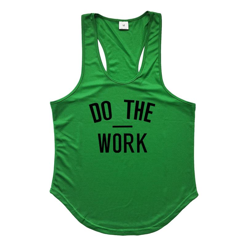 Muscleguys Men Running Vests DO THE WORK Gym Tank Tops Fitness Clothing Mens Bodybuilding Stringer Tanktop Sports Clothing Sleeveless Shirt