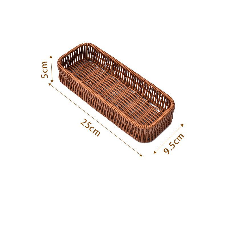

1PC Hardness Rattan Wicker Woven Serving Baskets Handwoven Household Drain Chopstick Fork bread basket, baking