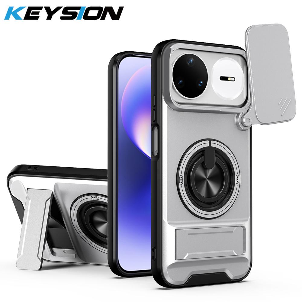 KEYSION Magnetic Phone Case for Huawei Nova 15 Pro Slide Camera Lens Protection Upright Kickstand 360° Ring Shockproof Back Cover