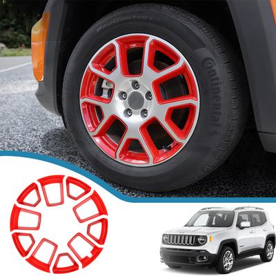 Auto Radnabe Reifen Felge Dekoration Abdeckung Rahmen Trim Aufkleber für Jeep Renegade 2022 Außen Styling Zubehör