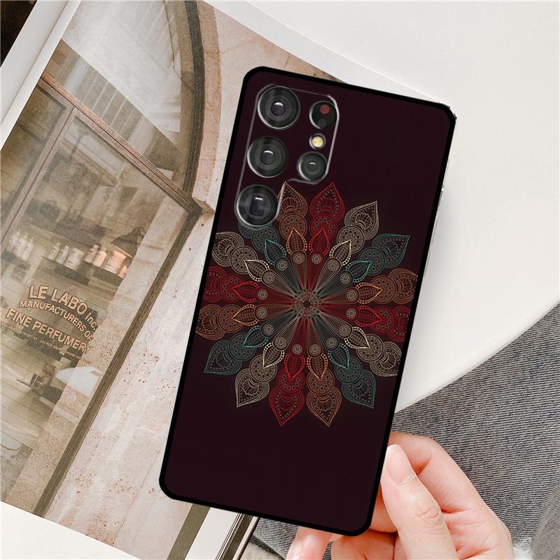Coque de téléphone Mandala Floral à Fleurs Pour Samsung Galaxy S24 Ultra S9 S10 S20 S22 S21 Plus S23 FE S25 Ultra Protection Complète