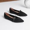 Women Mary Jane Shoes Pointed Toe 2026 Spring Shallow Cross Strap Women Dress Shoes Breathable Knitted Mid-heel Shoes Ladies