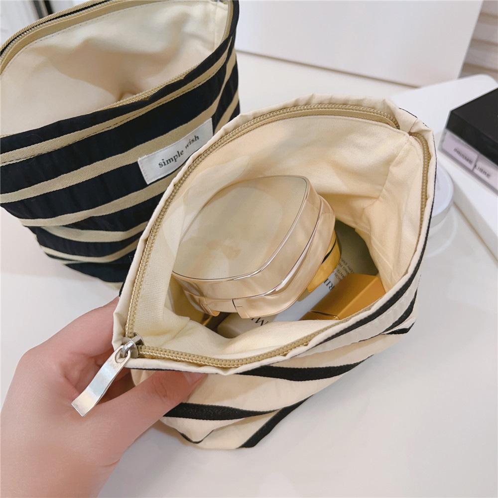 Makeup Bag Purse Zipper Cosmetic Pouch Large Travel Canvas Organizer Bag,Size: S
