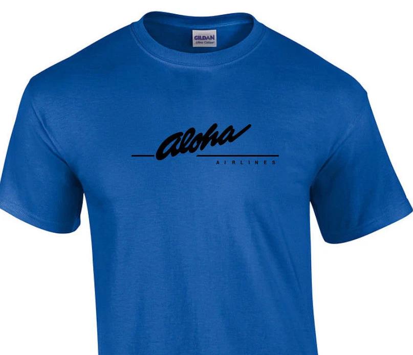 Aloha Airlines Black Vintage Logo Shirt Hawaiian Airline Royal Blue T-Shirt 4XL