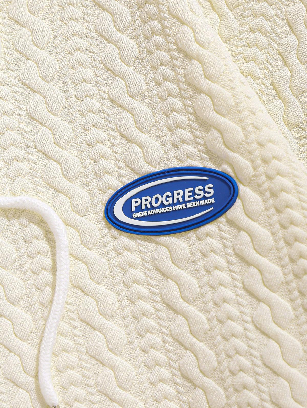 ZAFUL Мужская толстовка с капюшоном с длинными рукавами и жаккардовым узором и нашивками — фото 4