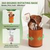 Wooden Utensil Holder 360 Rotating 7.3'' Large Kitchen Counter Organizer Cherry Wooden Utensil Crock Farmhouse Kitchen Countert
