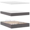 Ottoman Bed with Mattress Gray 140x190 Cm Faux Leather