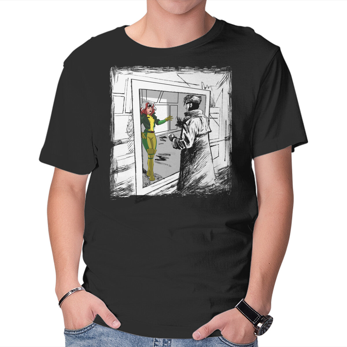 Unisex Crew Neck T-Shirt Take On Me Mon Cheri Graphic Short Sleeve Casual Tee L