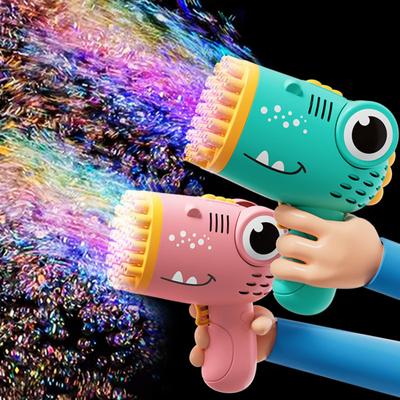 Kids Bubble Machine Easy To Use Bubble Blower Toy Cartoon Dinosaur Design Bubble Obstacle Course Toy