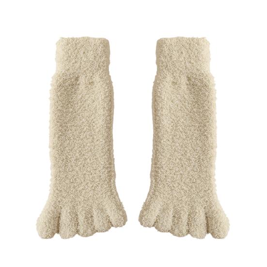 

1 Pair Women Coral Fleece Toe Socks Autumn Winter Fuzzy Thick Warm Thermal Mid-calf Socks Soft Fluffy Home Sleeping Slipper Floor Socks светло-зеленый