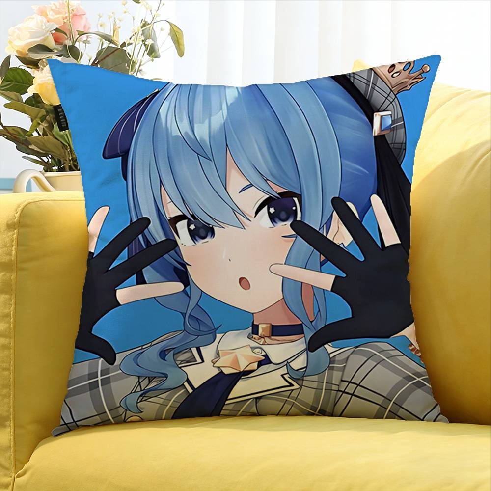 Hololive VTuber Kawaii Hoshimachi Suisei World Various Sizes Square Pillow Case For Car Home Bedchamber Decor